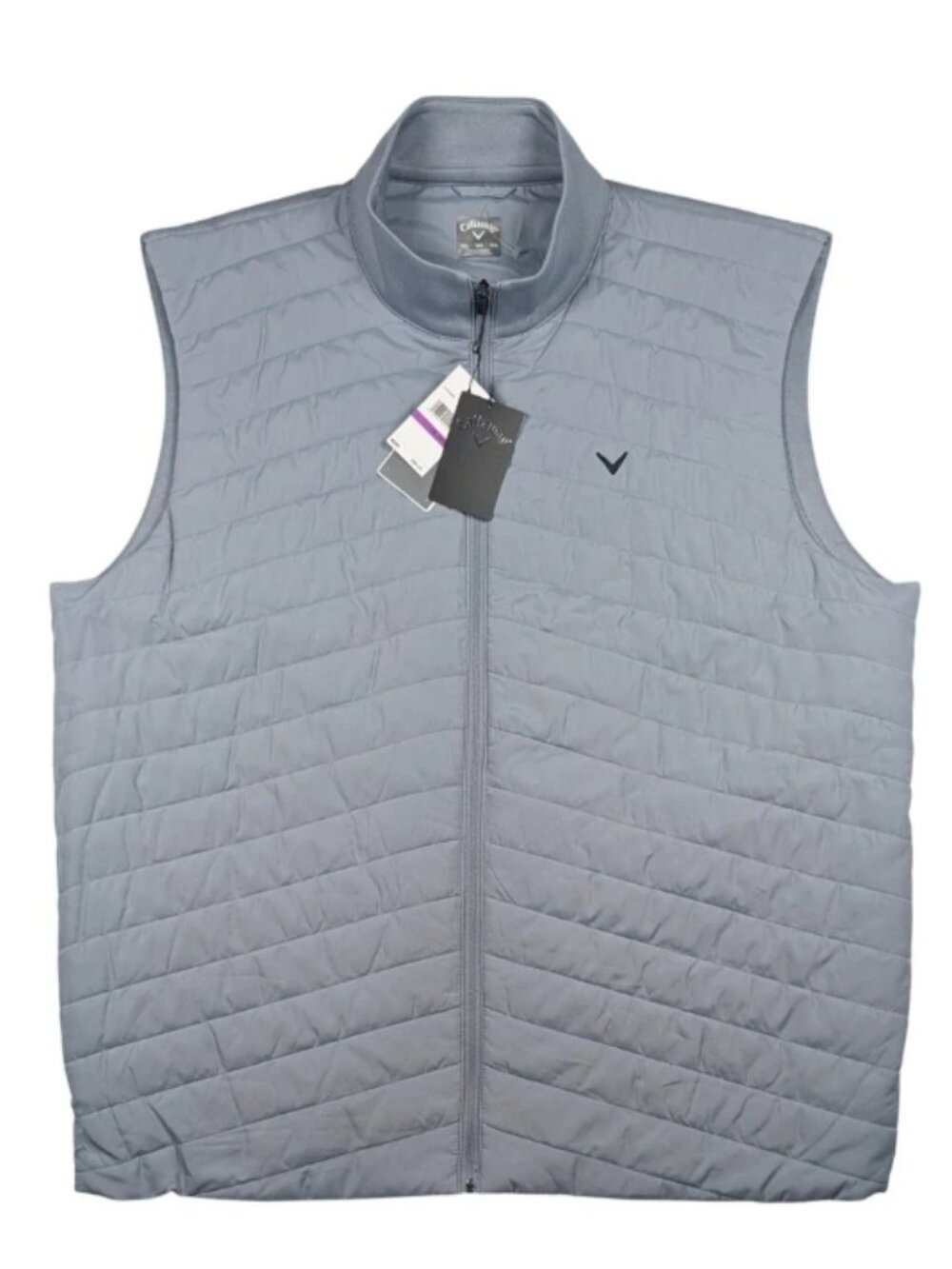 Callaway Vest Mens L Tradewinds Gray Quilted Full Zip UPF 50 Golf CGVFE0D8 NEW